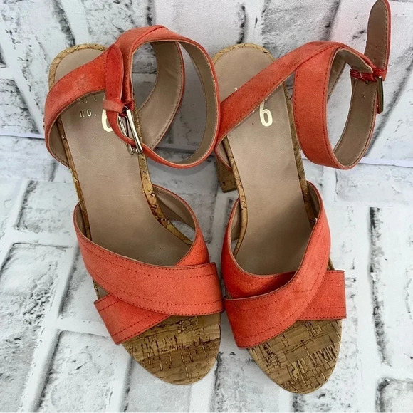 Mix No. 6 Latika Women Open Toe Orange Platform Chunky Heel Sandal. Size: 8 - Picture 10 of 11